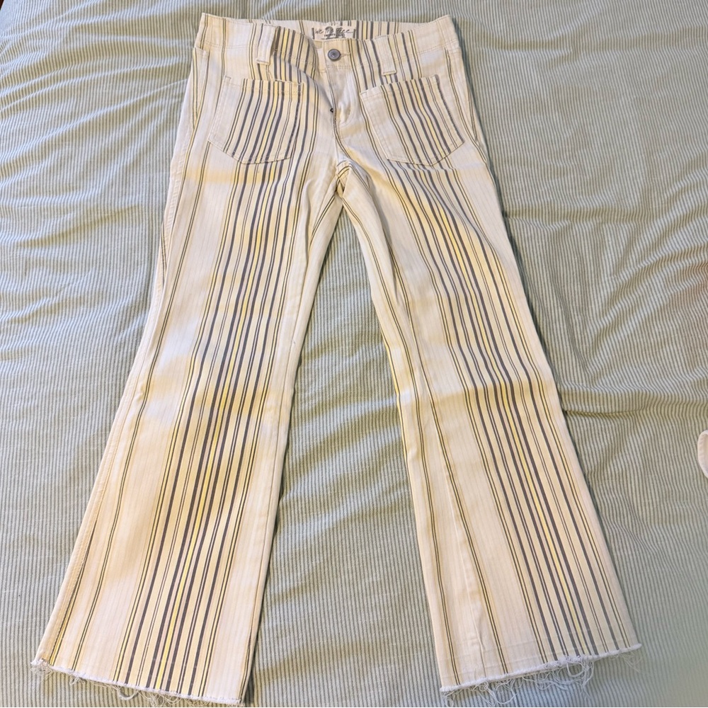 Free People We the Free Aura Low Rise Striped Flare Pants